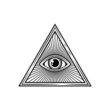 Magic eye in pyramid shape evil protection amulet Stock Illustration