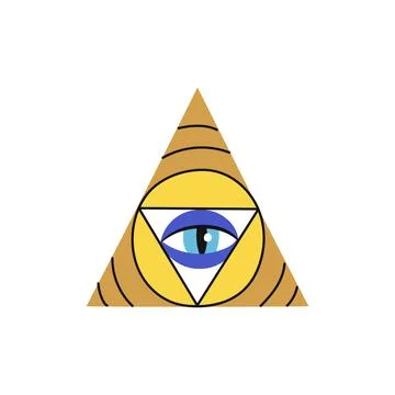 Magic eye in triangle shape evil protection amulet Stock Illustration