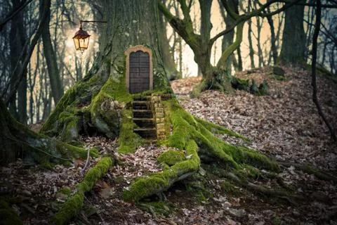 Magic fairy forest Stock Photos