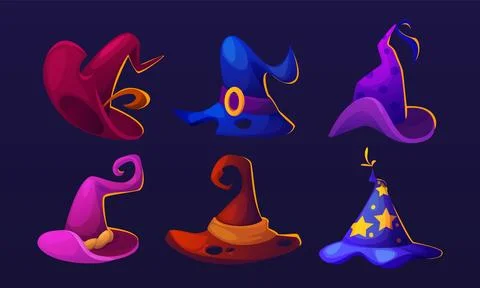 Magic fairy witch cap with pointy end Stock Illustration
