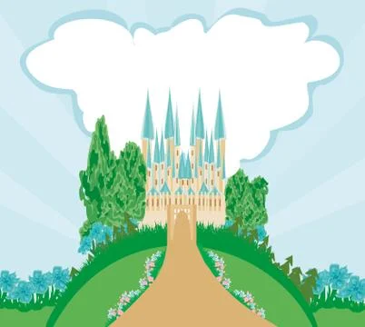Magic FairyTale Princess Castle Stock Illustration