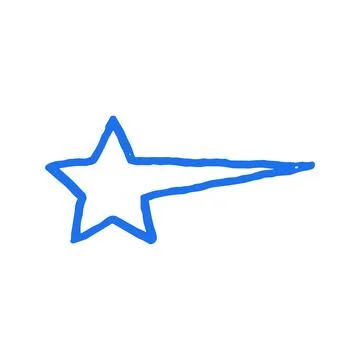 Magic Fast Shooting Star Comet Doodle Hand Drawn Vector Graphic Illustration 库存插图