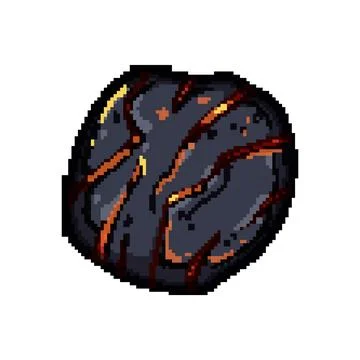 Magic fire ball pixel art vector illustration Stock Illustration