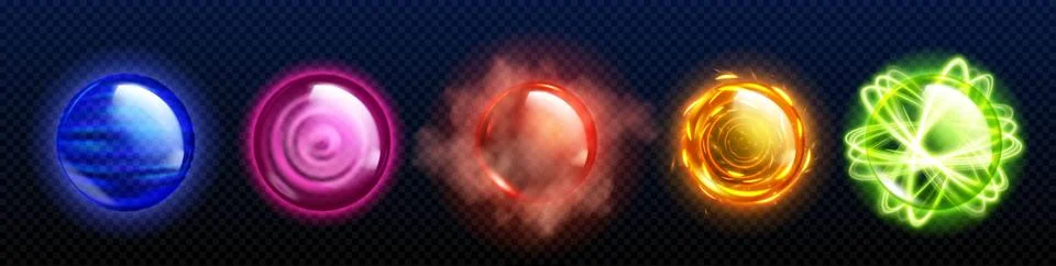 Magic fire orb icon with power light glow effect Illustrazione stock