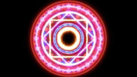 Magic flame circle powerfullred energy thundrbolt with burning core ring Vidéo 271181897