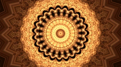 Magic flame-coloured kaleidoscopic circle pattern. Vídeo Stock 42847465