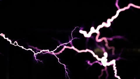 Magic Flashes lightning Generated with a Tesla Coil Stock Footage 89240311