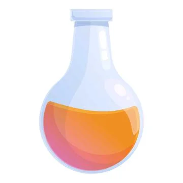 Magic flask icon cartoon vector. Game ui Stock Illustration