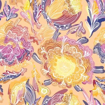 Magic Floral Pattern Stock Illustration