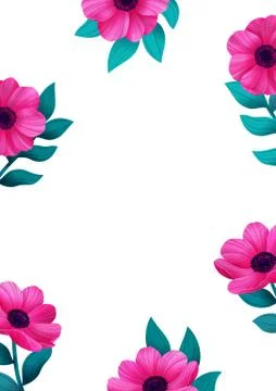 Magic flowers template. Beautiful wild garden design. Vertical Design Stock Illustration