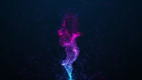 Magic fluid animation of glowing particles.particle trail. Abstract Stock Footage 261981118