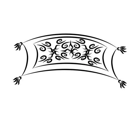 Magic flying carpet on a white background. Stock Illustration