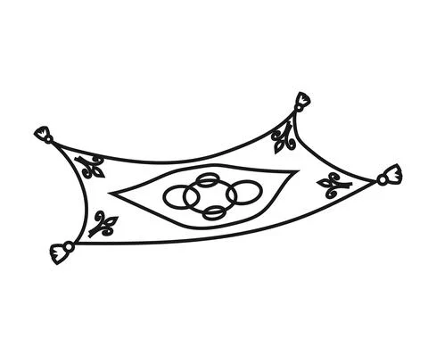 Magic flying carpet on a white background. Stock Illustration