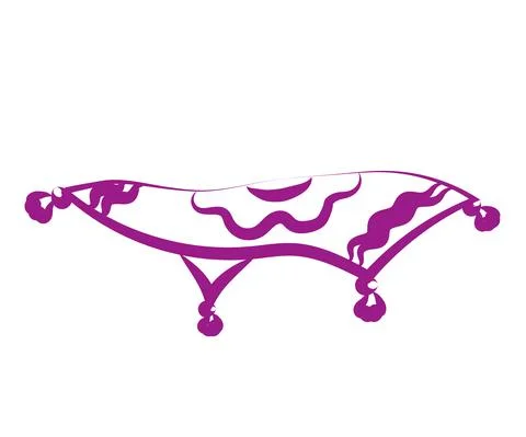 Magic flying carpet on a white background. Symbol. Stock Illustration