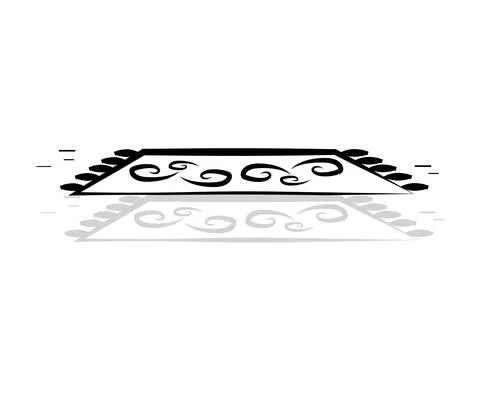 Magic flying carpet on a white background. Symbol. Vector Stock Illustration