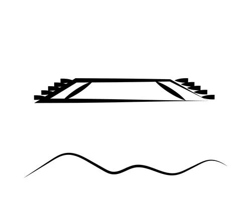 Magic flying carpet on a white background. Symbol. Vector Stock Illustration