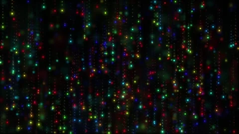 Magic flying particle lights. Rain of colorful particles. 3D animation Stock Footage 267086194