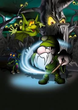Magic Forest Magic Forest - Cartoon Background Illustration, Bitmap Copyri... Stock Photos