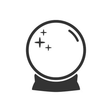 Magic fortune telling crystal ball line vector illustration Stock Illustration