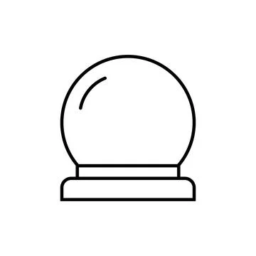 Magic fortune telling crystal ball line vector illustration Stock Illustration