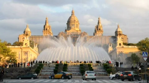 Magic Fountain, Barcelona Stock Footage