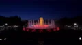 The Magic Fountain night water show in Barcelona 4k or 4k+ Resolution