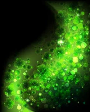 Magic four leaf clover background Stock Illustration