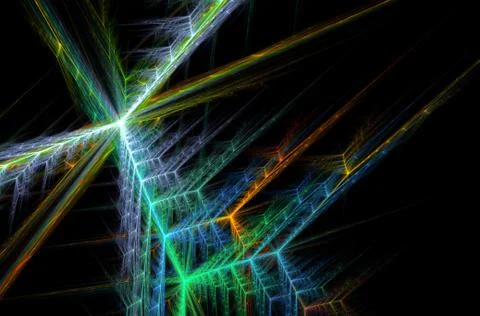 Magic fractal on black Stock Illustration