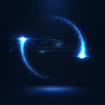 Magic frame consist of glowing particles on transparent  . Stock-Illustration