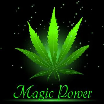 Magic ganja leaf for your design Stock Illustration