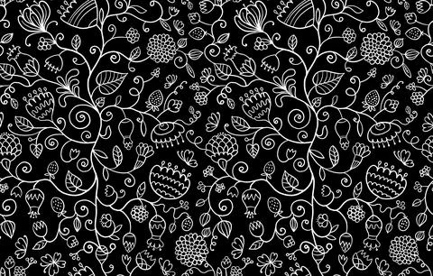 Magic Garden Background. Seamless Pattern for your design Stock Illustration
