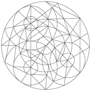 Magic geometry abstract sign. Witchcraft scheme. Vector Stock Illustration