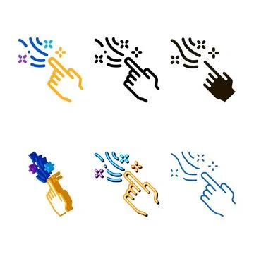 Magic gesture icon vector outline forms Stock Illustration