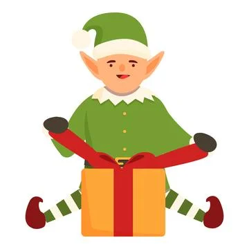 Magic gift box icon cartoon vector. Dwarf make decoration 库存插图