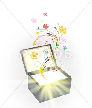 Magic gift box Stock Illustration