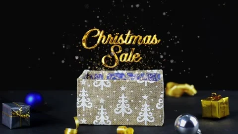 Magic gift box with shining particles, merry christmas / new year theme, sale go Stock Footage 140520625