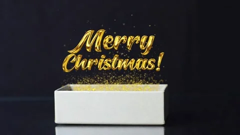 Magic gift box with shining particles and hearts, merry christmas and new year  Stock Footage 140520635