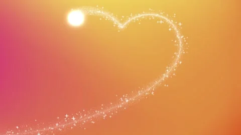 Magic Glitter Heart Shape with Particle Trail Stock Footage 309968740