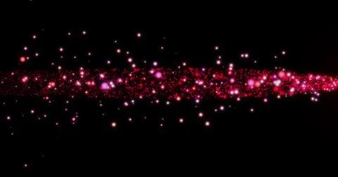 Magic Glitter Particle Trail on Black Background.Shining Glitter Flicking T.. Stockillustratie