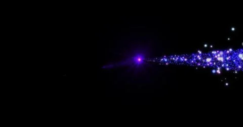 Magic Glitter Particle Trail on Black Background.Shining Glitter Flicking T.. Stockillustratie