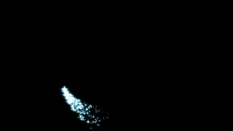 Magic glitter sparkle trail transition with white glowing starlight on black 動画素材 347548228