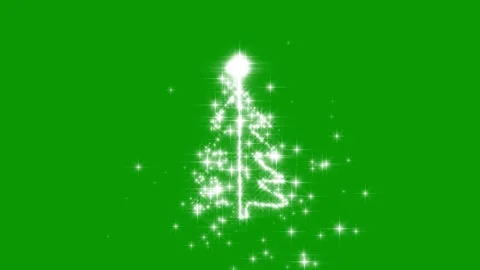 Magic Glitter Star Trail Christmas Tree Green Screen Loop Animation Video stock 335536061
