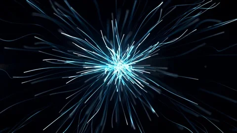 Magic glowing flying lines 4K video animation background Stock Footage 75399119