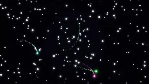 Magic Glowing Particle Trails and Star Field Motion Graphics 動画素材 332391929