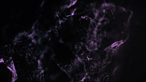 Magic glowing particles flow in viscous liquid and bright shine. Science fiction Stock Footage 249257820