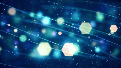 Magic Glowing Polygons And Dust Particles Stock Footage 142673915
