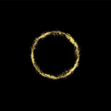 Magic gold circle light effect. Illustration isolated on background. Graphic Illustrazione stock