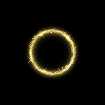 Magic gold circle light effect. Illustration isolated on background. Graphic Illustrazione stock