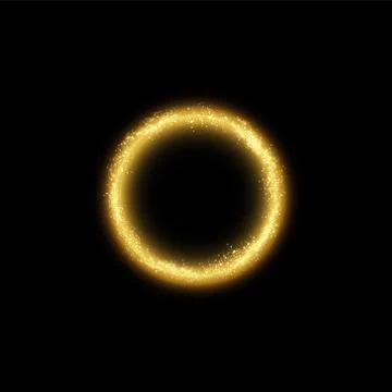 Magic gold circle light effect. Illustration isolated on background. Graphic Illustrazione stock