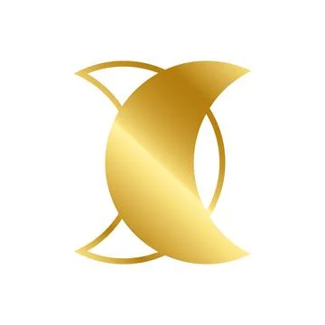 Magic gold moon. Graphic elements for astrology. Golden moon icon illustration  Stock Illustration